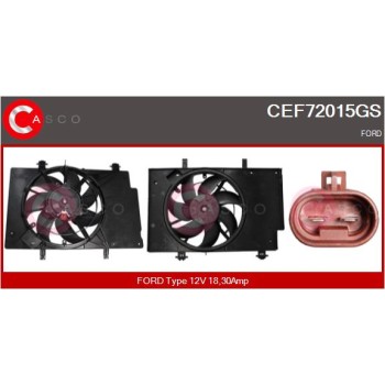 Motor eléctrico, ventilador del radiador - CASCO CEF72015GS