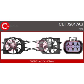 Motor eléctrico, ventilador del radiador - CASCO CEF72017AS