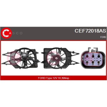 Motor eléctrico, ventilador del radiador - CASCO CEF72018AS