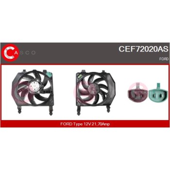 Motor eléctrico, ventilador del radiador - CASCO CEF72020AS