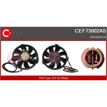 Motor eléctrico, ventilador del radiador - CASCO CEF73002AS