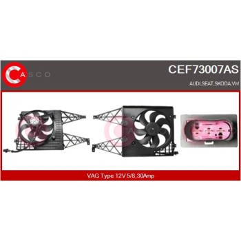 Motor eléctrico, ventilador del radiador - CASCO CEF73007AS