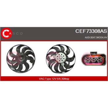Ventilador, refrigeración del motor - CASCO CEF73308AS