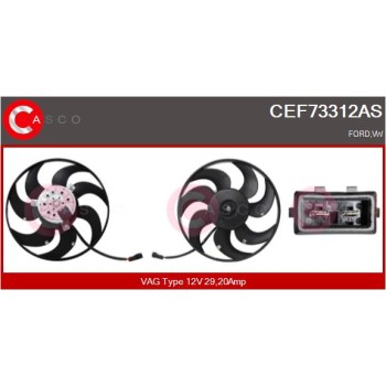 Ventilador, refrigeración del motor - CASCO CEF73312AS