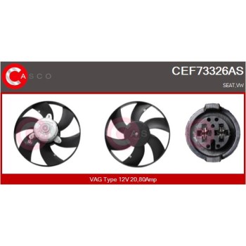 Ventilador, refrigeración del motor - CASCO CEF73326AS