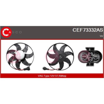Ventilador, refrigeración del motor - CASCO CEF73332AS