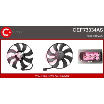 Ventilador, refrigeración del motor - CASCO CEF73334AS