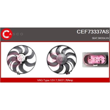 Ventilador, refrigeración del motor - CASCO CEF73337AS