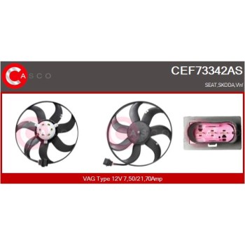 Ventilador, refrigeración del motor - CASCO CEF73342AS