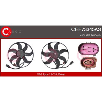 Ventilador, refrigeración del motor - CASCO CEF73345AS