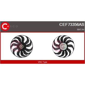 Ventilador, refrigeración del motor - CASCO CEF73356AS