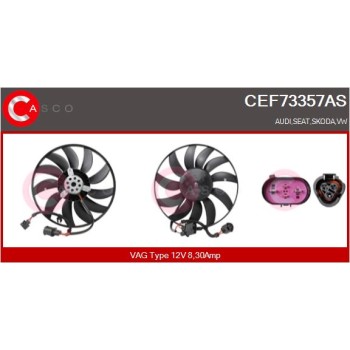 Ventilador, refrigeración del motor - CASCO CEF73357AS