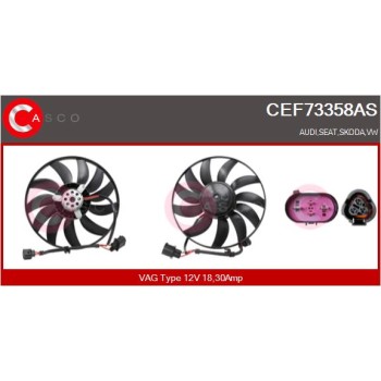Ventilador, refrigeración del motor - CASCO CEF73358AS