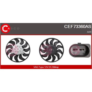 Ventilador, refrigeración del motor - CASCO CEF73360AS