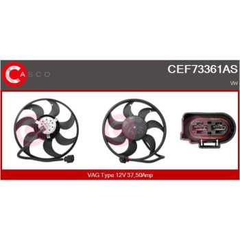 Ventilador, refrigeración del motor - CASCO CEF73361AS