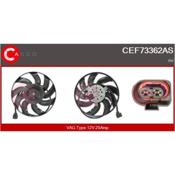Ventilador, refrigeración del motor - CASCO CEF73362AS