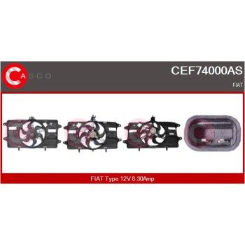 Motor eléctrico, ventilador del radiador - CASCO CEF74000AS