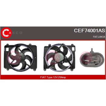 Motor eléctrico, ventilador del radiador - CASCO CEF74001AS