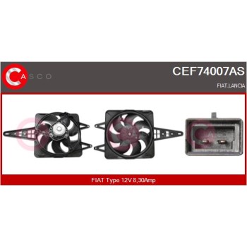 Motor eléctrico, ventilador del radiador - CASCO CEF74007AS