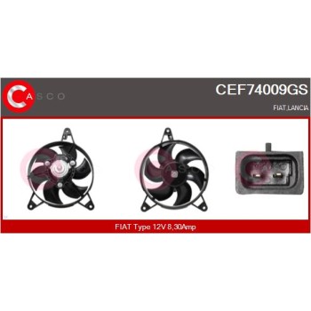 Motor eléctrico, ventilador del radiador - CASCO CEF74009GS