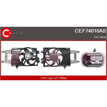 Motor eléctrico, ventilador del radiador - CASCO CEF74010AS
