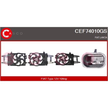 Motor eléctrico, ventilador del radiador - CASCO CEF74010GS