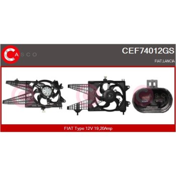 Motor eléctrico, ventilador del radiador - CASCO CEF74012GS