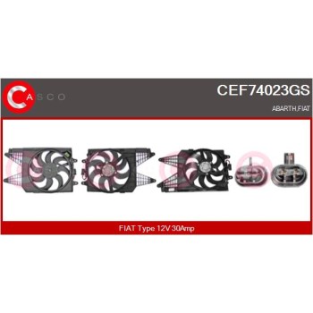 Motor eléctrico, ventilador del radiador - CASCO CEF74023GS