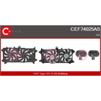 Motor eléctrico, ventilador del radiador - CASCO CEF74025AS