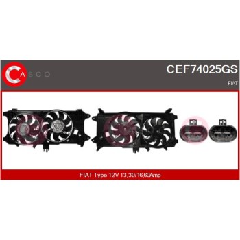 Motor eléctrico, ventilador del radiador - CASCO CEF74025GS