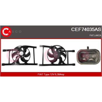 Motor eléctrico, ventilador del radiador - CASCO CEF74035AS