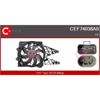 Motor eléctrico, ventilador del radiador - CASCO CEF74038AS
