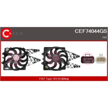 Motor eléctrico, ventilador del radiador - CASCO CEF74044GS