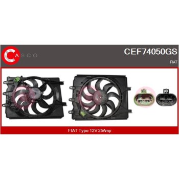 Motor eléctrico, ventilador del radiador - CASCO CEF74050GS