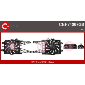 Motor eléctrico, ventilador del radiador - CASCO CEF74067GS