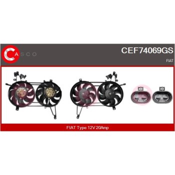 Motor eléctrico, ventilador del radiador - CASCO CEF74069GS