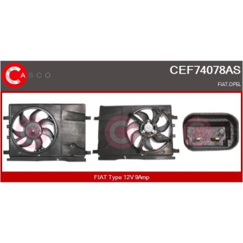 Motor eléctrico, ventilador del radiador - CASCO CEF74078AS