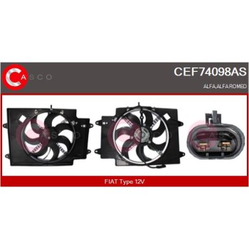 Motor eléctrico, ventilador del radiador - CASCO CEF74098AS