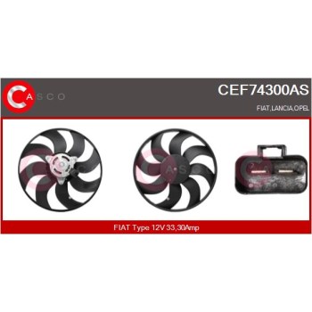 Ventilador, refrigeración del motor - CASCO CEF74300AS