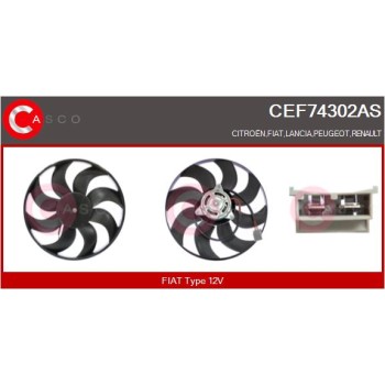 Motor eléctrico, ventilador del radiador - CASCO CEF74302AS