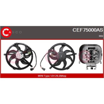 Motor eléctrico, ventilador del radiador - CASCO CEF75000AS