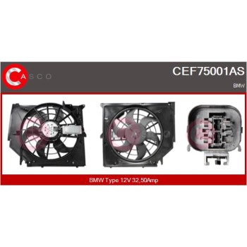 Motor eléctrico, ventilador del radiador - CASCO CEF75001AS