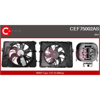 Motor eléctrico, ventilador del radiador - CASCO CEF75002AS
