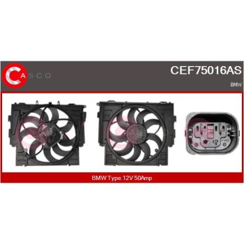 Motor eléctrico, ventilador del radiador - CASCO CEF75016AS