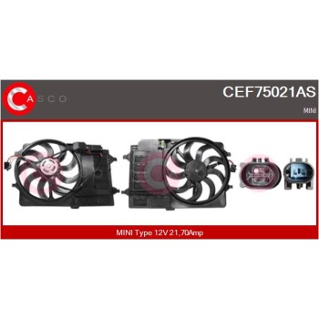 Motor eléctrico, ventilador del radiador - CASCO CEF75021AS