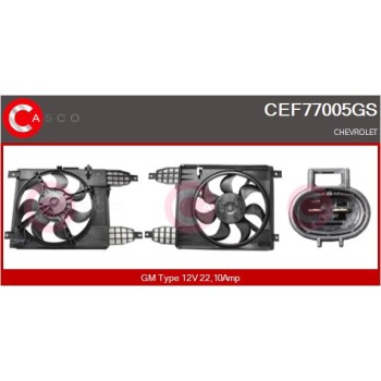 Motor eléctrico, ventilador del radiador - CASCO CEF77005GS