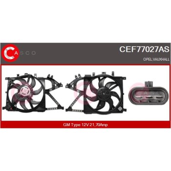 Motor eléctrico, ventilador del radiador - CASCO CEF77027AS