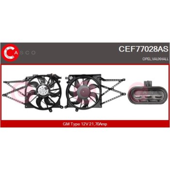 Motor eléctrico, ventilador del radiador - CASCO CEF77028AS