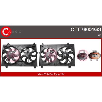 Motor eléctrico, ventilador del radiador - CASCO CEF78001GS