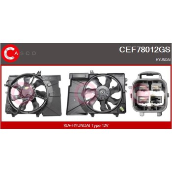Motor eléctrico, ventilador del radiador - CASCO CEF78012GS